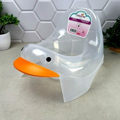 Дитячий горщик зі спинкою Прозорий Качечка Dunya Plastik