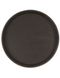 Поднос не скользящий круглый прорезиненный коричневый HLS 35 см (7380/1)