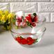 Салатница стеклянная гладкая с цветами ОСЗ 13 см (8174)