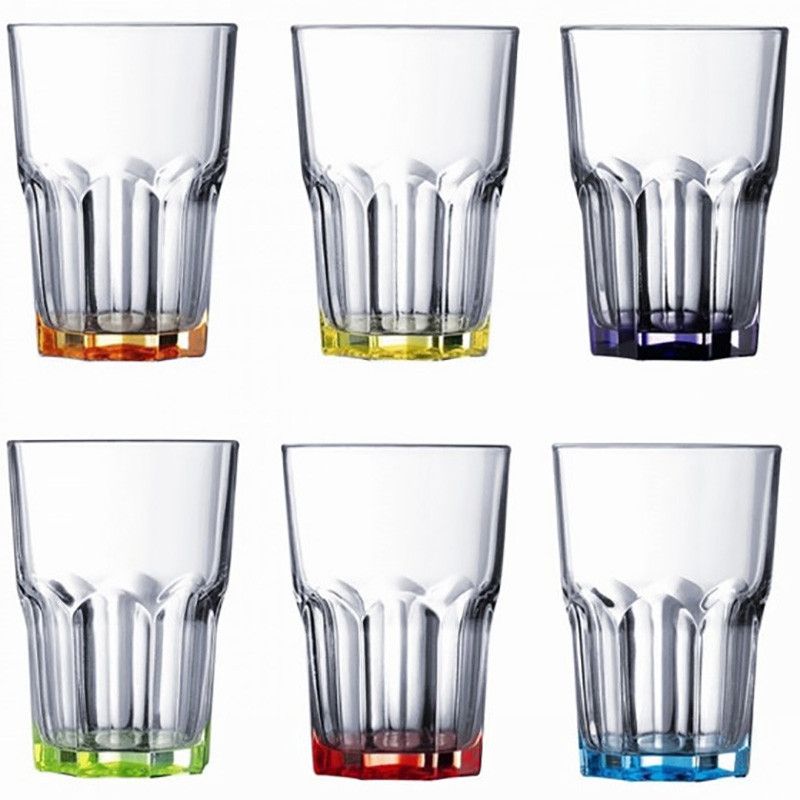 Набір склянок з різнобарвним дном Luminarc New america Брайт колорс 350 мл 6 шт( J8932) Luminarc