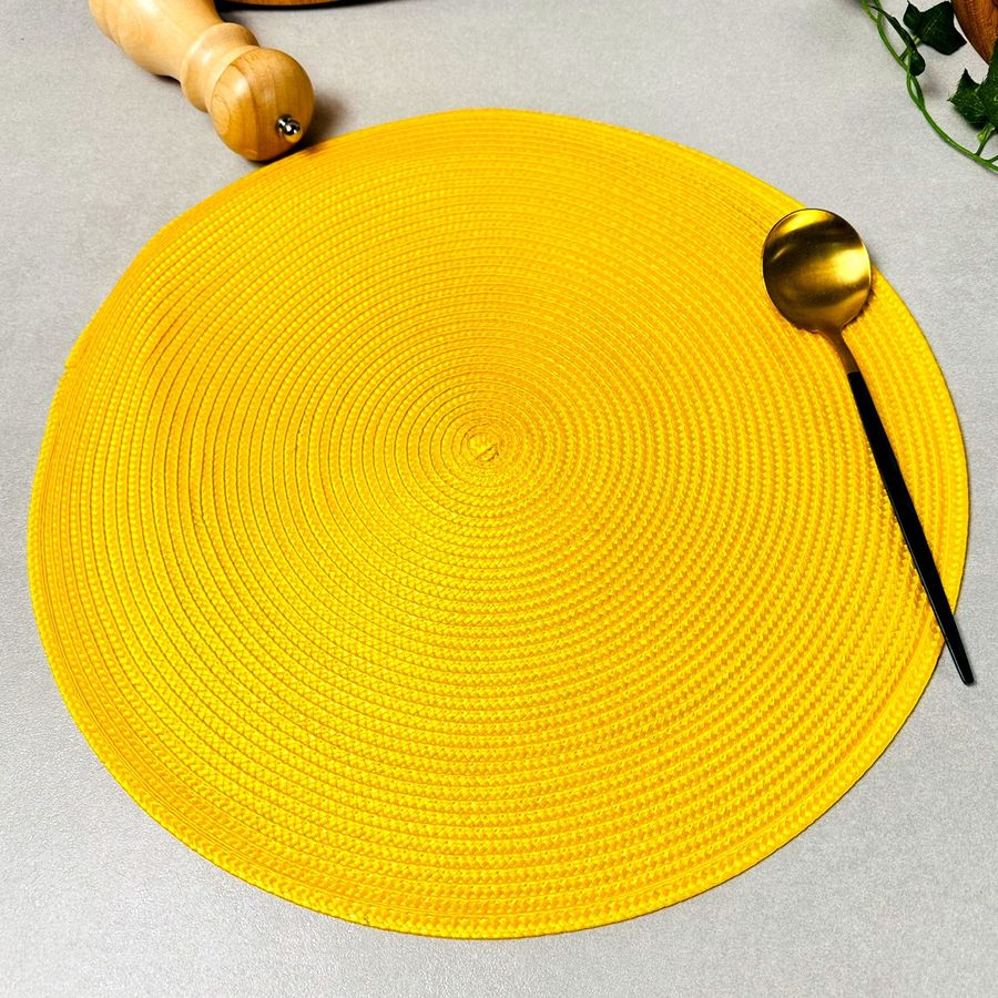 Кругла сервірувальна серветка з ПВХ 38 см Жовто-помаранчева (К-40) Hell