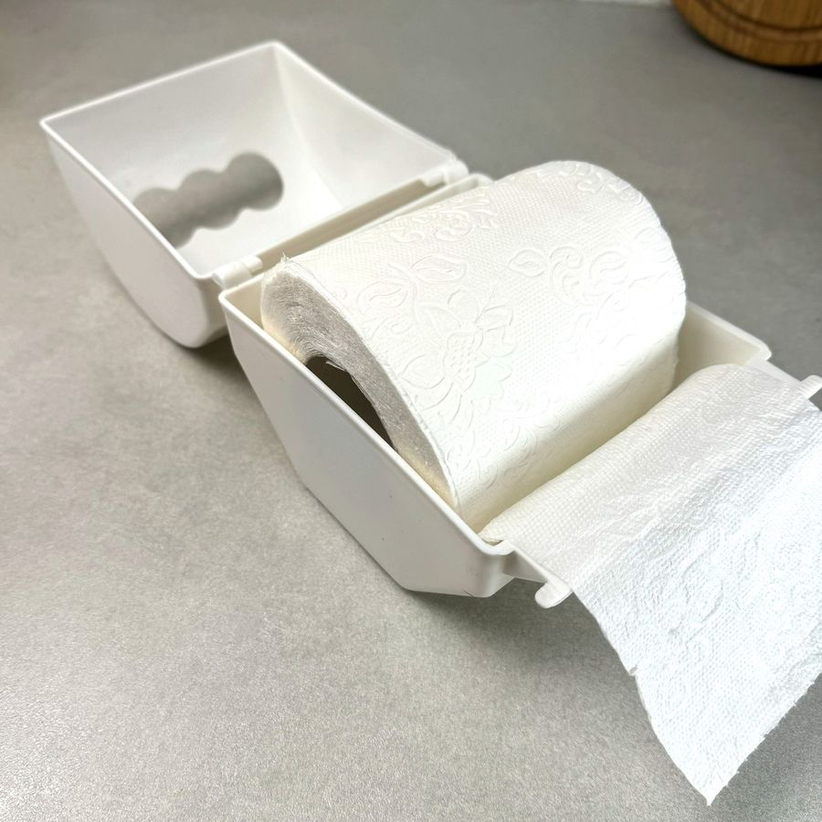 Білий пластиковий настінний тримач для туалетного паперу Волга Без бренда
