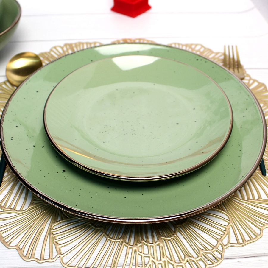 Зелёная обеденная тарелка 26 см Ardesto Bagheria Pastel green Ardesto