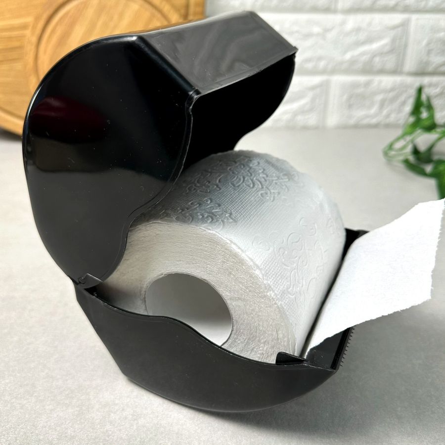 Чорний пластиковий настінний тримач для туалетного паперу СД СД Свет