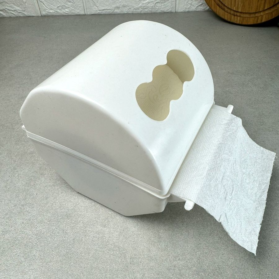 Белый пластиковый настенный держатель для туалетной бумаги Волга Без бренда