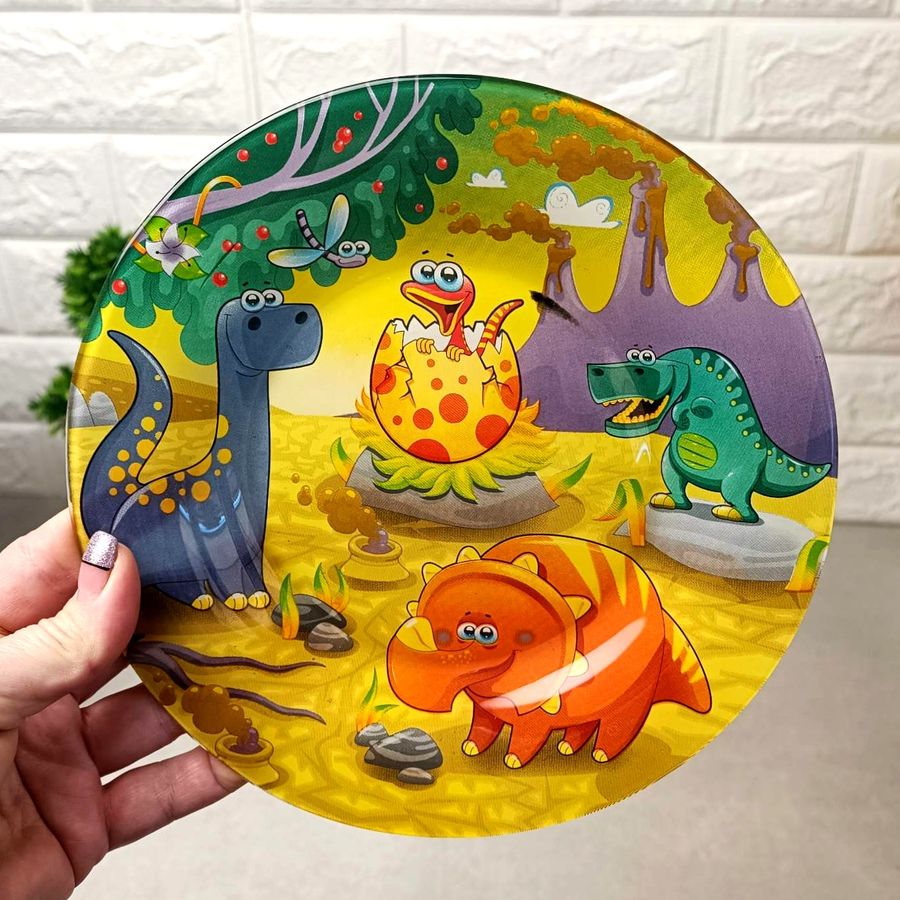 Подарочный набор посуды для детей Хороший Жёлтый динозаврик (A9551) Hell