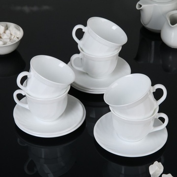 Стеклокерамический чайный белый сервиз Luminarc Trianon 6х220 мл (E8845) Luminarc