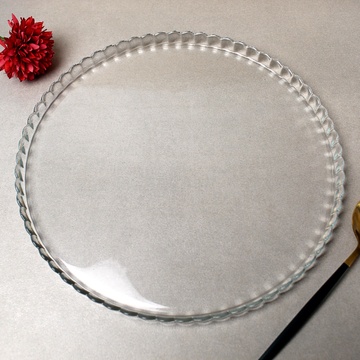 Кругле прозоре плоске блюдо з фігурною облямівкою Pasabahce Патісерія 32.2 см (10345) Pasabahce