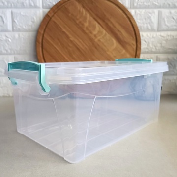 Пластиковый контейнер для хранения пищи 5л с крышкой и ручками-застежками, Турция Hobby life