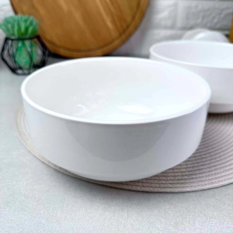 Белый фарфоровый салатник с бортиком 14 см ARDESTO Prato Ardesto