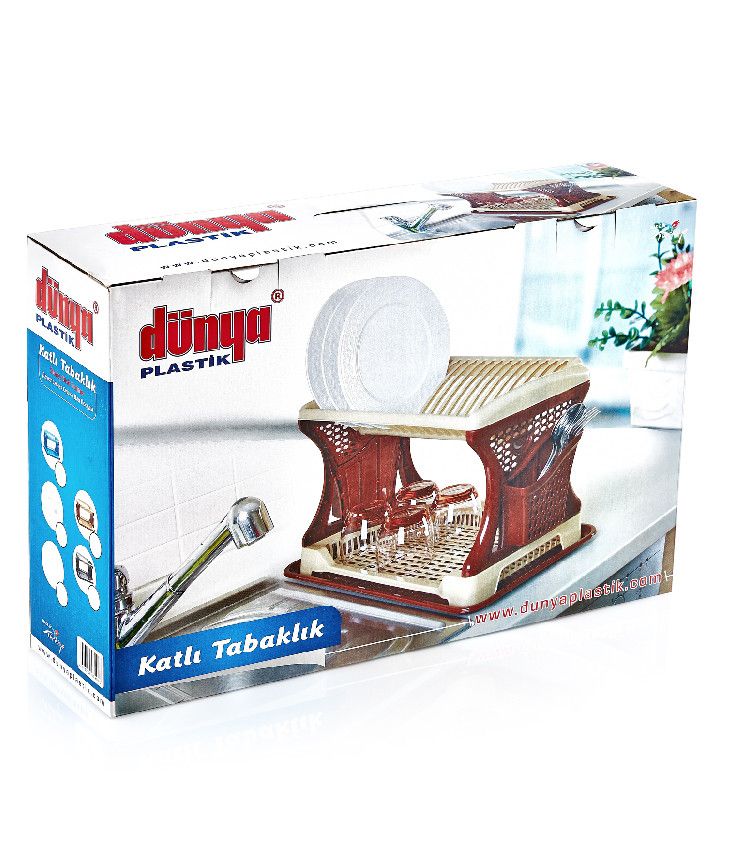 Пластикова сушарка для посуду двоярусна Dunya Dunya Plastic