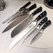 Набір чорних кухонних ножів з ножицями 8 предметів на підставці Bohmann