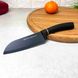 Чорний кухонний ніж-сантоку 13 см із ручкою Soft-touch Oscar Grand