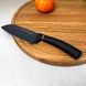 Черный кухонный нож-сантоку 13 см с ручкой Soft-touch Oscar Grand