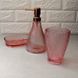 Набір скляних рожевих аксесуарів для ванної "Ф'южн" 3 предмета