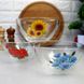 Салатник круглий скляний з квітами "Сідней" 15 см (8175)
