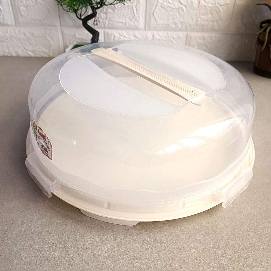 Пластиковая тортовница с крышкой-куполом 30*11 см с защёлками (30305) Dunya Plastic