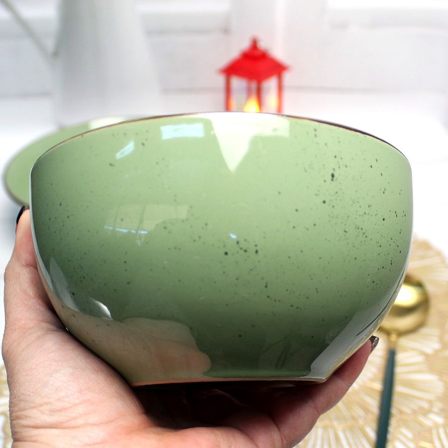 Салатник зелений керамічний глибокий 14 см Ardesto Bagheria Pastel Green Ardesto