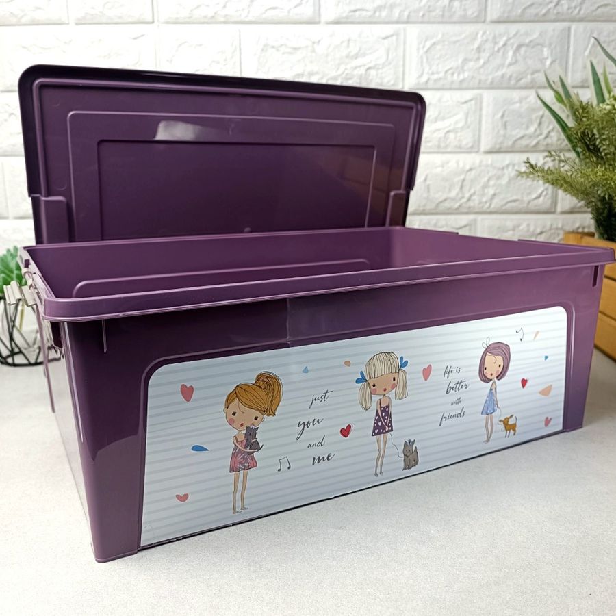 Контейнер с крышкой для хранения 11.7л Smart Box Фиолет Алеана