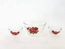 Набір скляних салатників з квітами ОСЗ Сідней 3 предмета (8204) ОСЗ