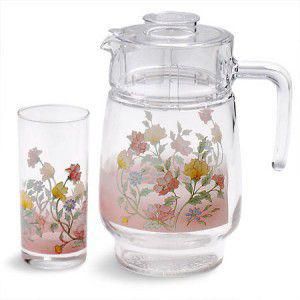 Набір для напоїв з рожевими квітами Arcopal Elise 7предметов (N3216) Arcopal