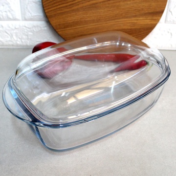 Жаропрочная стеклянная форма для духовки с крышкой 3л+1,6л PYREX ESSENTIALS, стеклянная кастрюля Pyrex