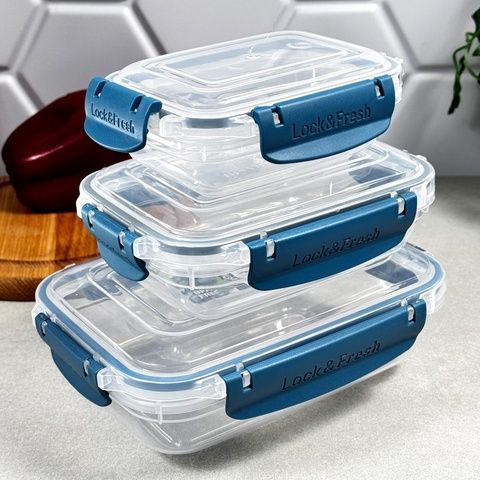 Набір харчових контейнерів 0,975+1,675+2,725 л 30887 Kare Fresh Box Dunya Plastik