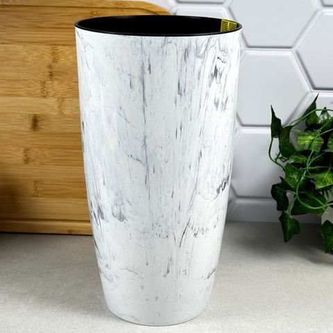 Вазон Альфа 2 л белый мрамор Stone Алеана Алеана