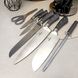 Набір сірих кухонних ножів з ножицями 8 предметів на підставці Bohmann