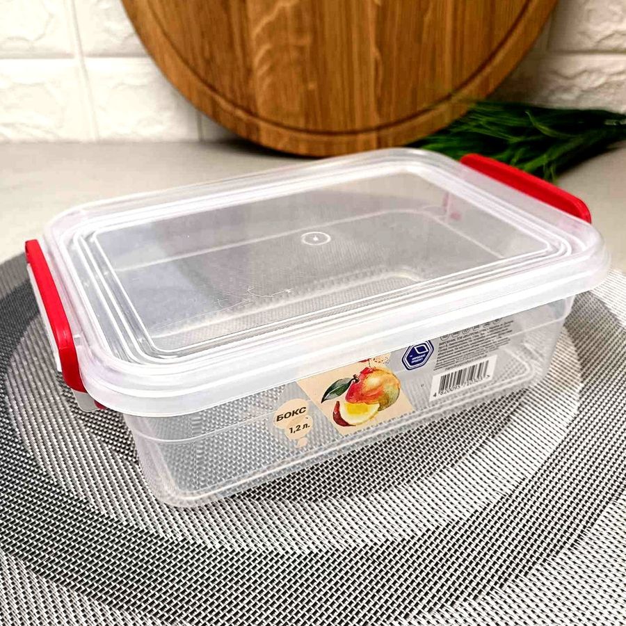 Пластиковый бокс для хранения пищи 1.2л с крышкой Манго Народный продукт