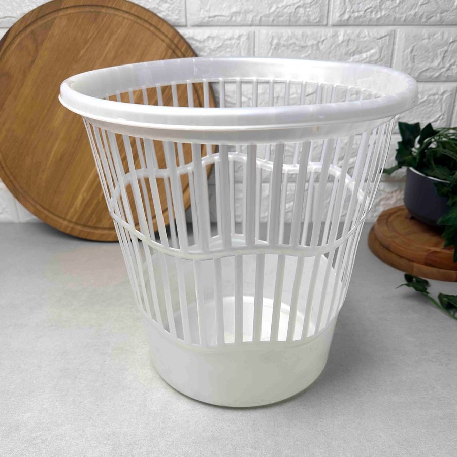 Офисная корзина для мусора Белая Ал-Пластик ALPLASTIK