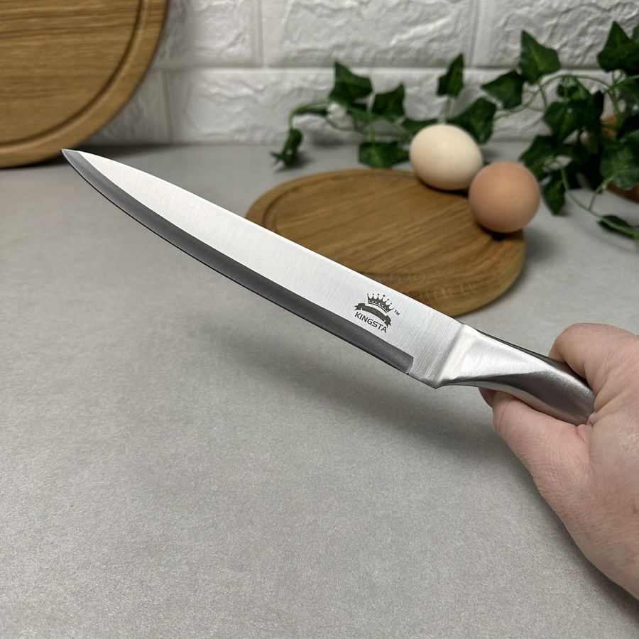 Нож кухонный разделочный 32.5 см Узкий Длинный Kingsta Пустая Рукоять Без бренда