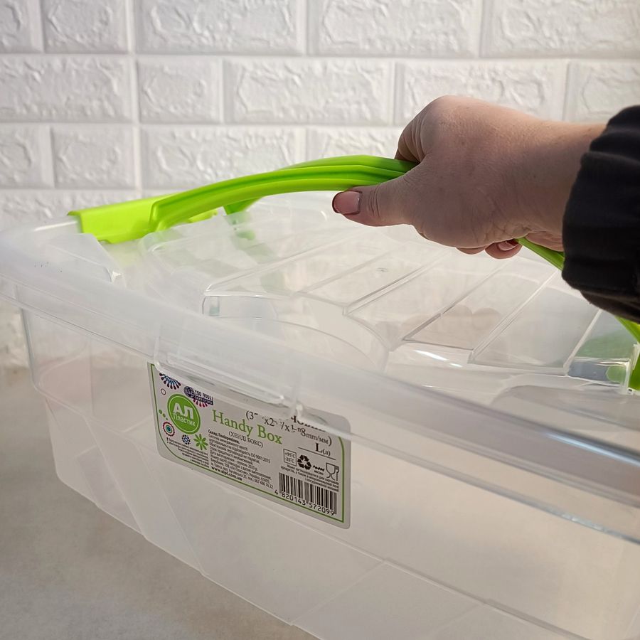 Харчовий пластиковий контейнер для зберігання з кришкою Handy Box 14 л Ал-Пластик