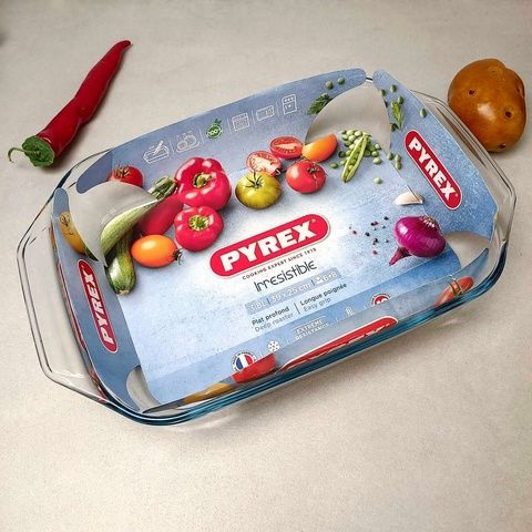 Прямокутна скляна форма для духовки з жароміцного скла PYREX IRRESISTIBLE 39 * 25 * 7 см Pyrex