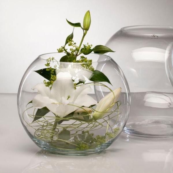Круглая ваза-шар из стекла Pasabahce Флора 160х120мм (45068) Pasabahce
