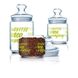 Набор стеклянных банок с салатовыми надписями Luminarc Jar Pot Club Coffee Tea 3 шт 0,5+0,75+1 л (p6667)