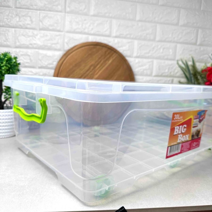 Великий пластиковий харчовий контейнер на коліщатках 30 л, BIGBOX Ал-пластик ALPLASTIK
