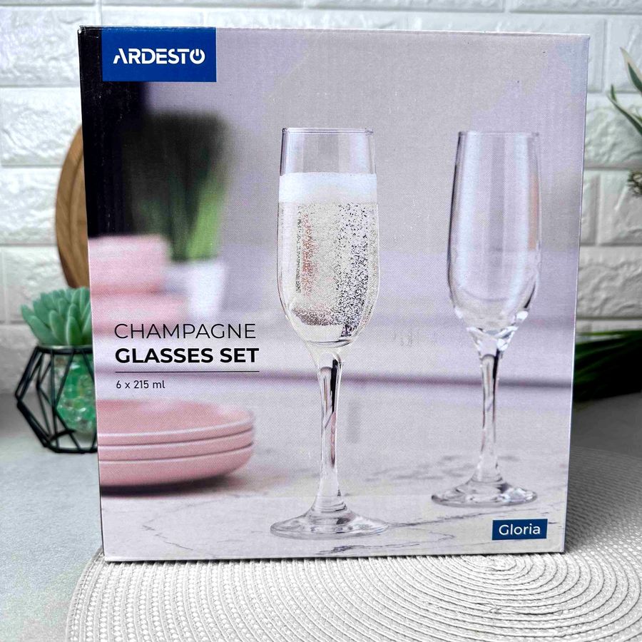 Набор бокалов для шампанского 6шт 215мл ARDESTO Gloria Ardesto