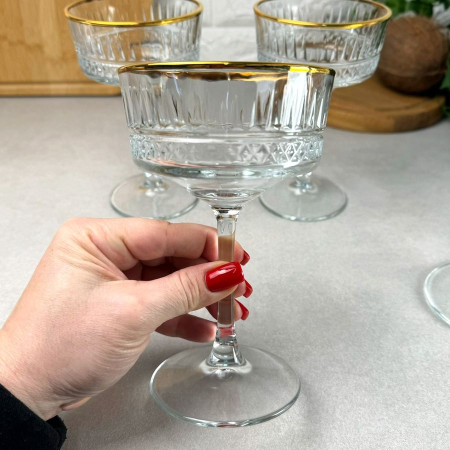 Набор бокалов для шампанского 260 мл*4 шт С ЗОЛОТЫМ БОРТИКОМ Pasabahce Elysia Pasabahce