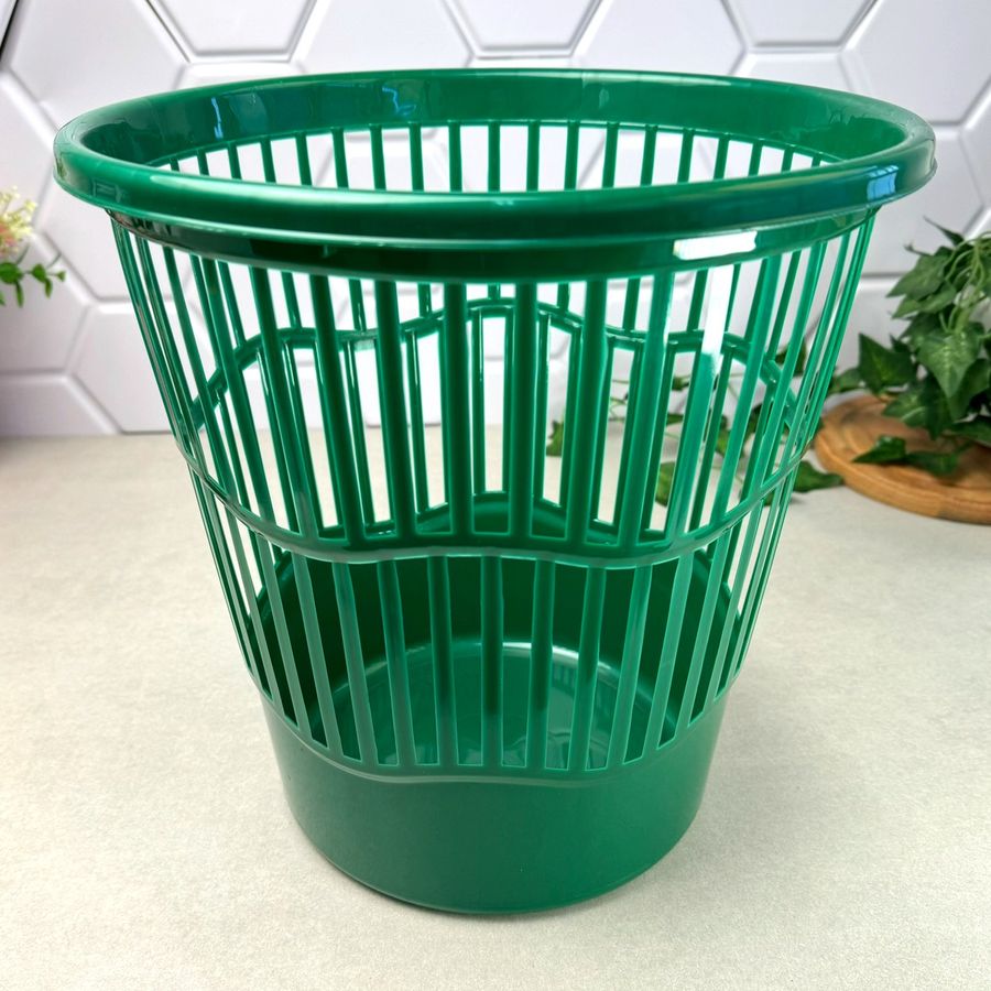 Офисная корзина для мусора Зелёная Ал-Пластик Ал-Пластик