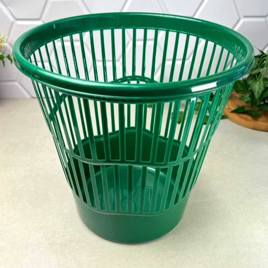 Офисная корзина для мусора Зелёная Ал-Пластик Ал-Пластик