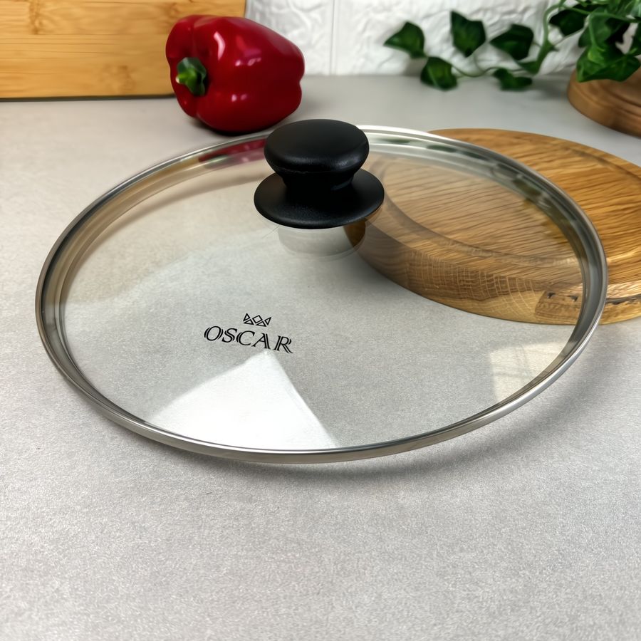 Універсальна скляна кришка 22 см для кухонного посуду з паровідведенням Hell