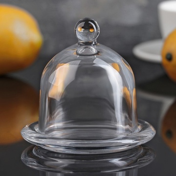 Лимонница с крышкой-куполом из прозрачного стекла HLS 9х9 см (6331) Hell