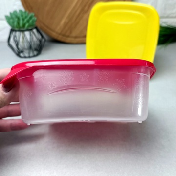 Квадратний пластиковий харчовий контейнер 0.8 л Каскад Сніжинка Алеана