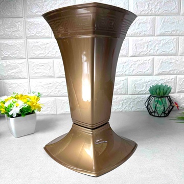 Універсальна підлогова пластикова ваза 39см золотистого кольору Ламела Ламела