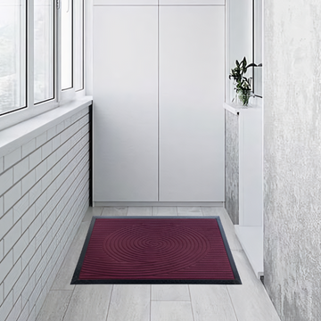 Бордовый коврик для входной двери 60*90 см на резиновой основе, МХ Relana Hell