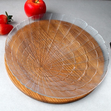 Велике кругле скляне блюдо для торту Pasabahce Атлантіс 320 мм (10237) Pasabahce