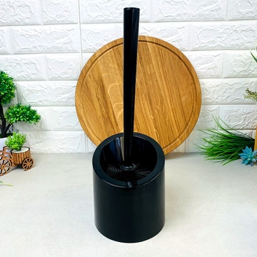 Чёрный пластиковый ёрш для унитаза на подставке Алеана Алеана