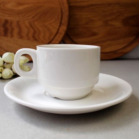 Набір кавовий Extra white (чашка з блюдцем) 150 мл (W0284) Без бренда