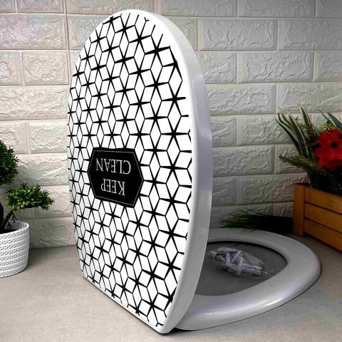 Твердая крышка-сиденье для унитаза с декорированием Keep-Clean, 372 Elif Elif Plastik